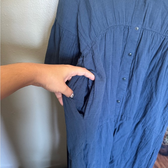 Pact Navy Coastal Long Sleeve Dress - Picture 4 of 4